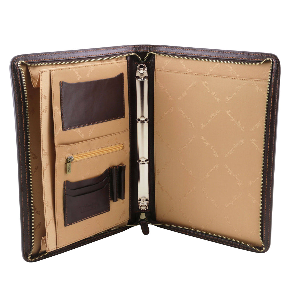 Black Leather Document Case with Ring Binder N359166