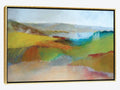 Framed Canvas Art Green Yellow and Rose Landscape I468737