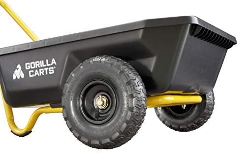 Black/Yellow Poly Dump Cart, 4 cu ft, 300 lb. Capacity S381206