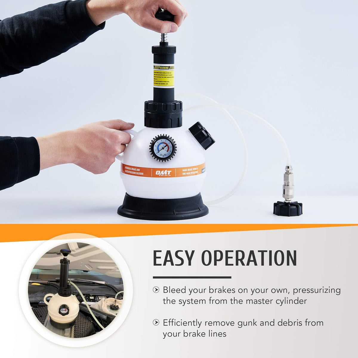 Brake Bleeder Kit with Hand Pump and Adapter V5580