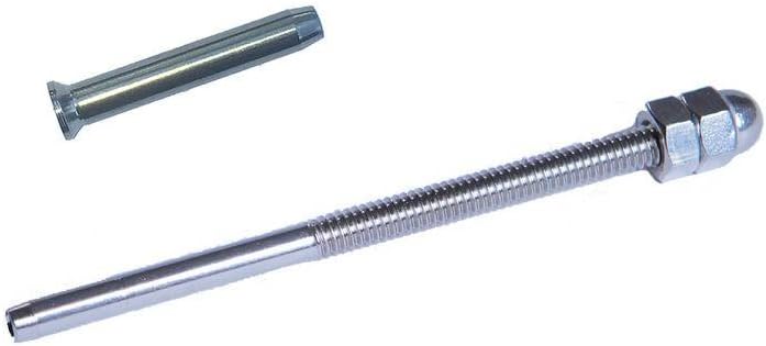 Stainless Steel Hand-Crimp Threaded Terminal Tensioner and Stemball Swage Combination Pack for 1/8 Cable Railing - Lot of 10 Pack J36361