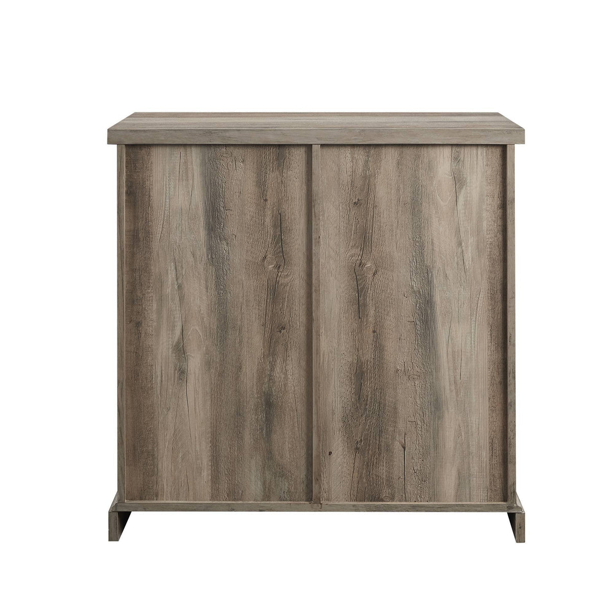 Rustic Farmhouse Accent Cabinet with Sliding Barn Door Gray Wash H53703