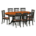 9-piece Wood Dining Table and Chair Set in Black M82424