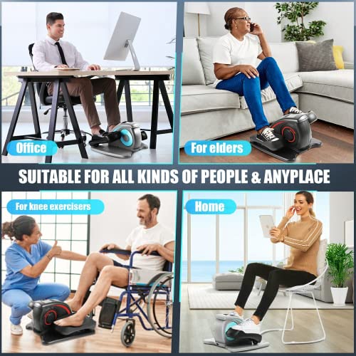 Under Desk Elliptical Machine, Quiet Pedal Exerciser, Smart LCD Display, Remote Control L352