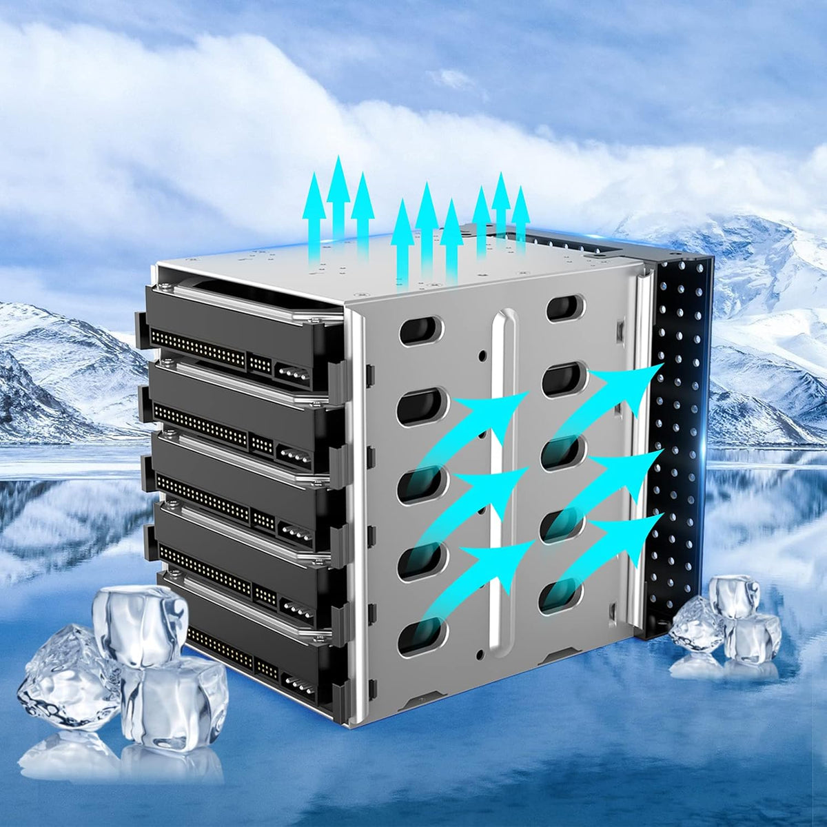 Stainless Steel Hard Drive Cage Rack SATA 5.25 to 4X 3.5 T166