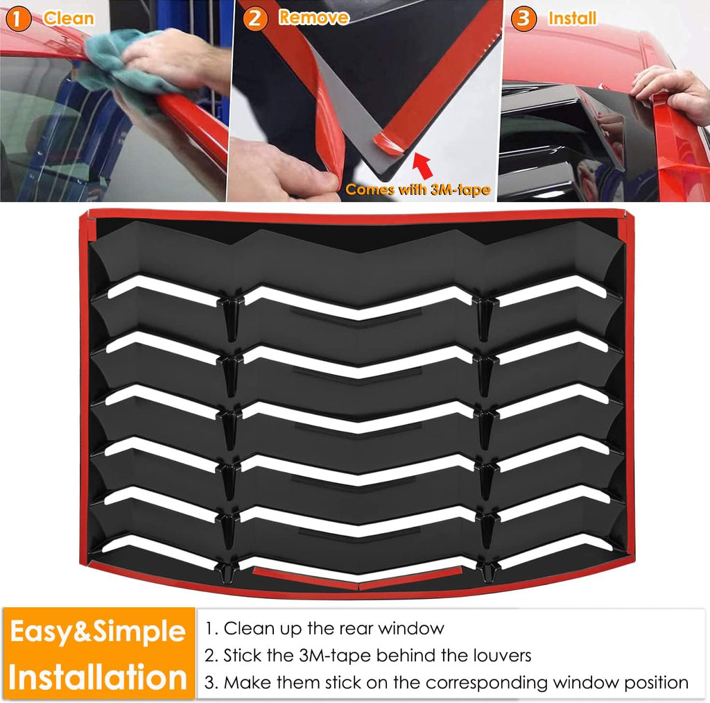 Matte Black ABS Rear Window Louver for Ford Mustang 2005-2014 H860808