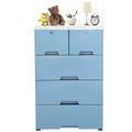Pink 6 Drawer Plastic Dresser with Wheels H18397