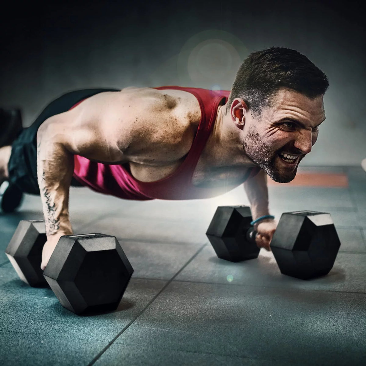 50 lbs Hex Rubber Grip Dumbbell J681