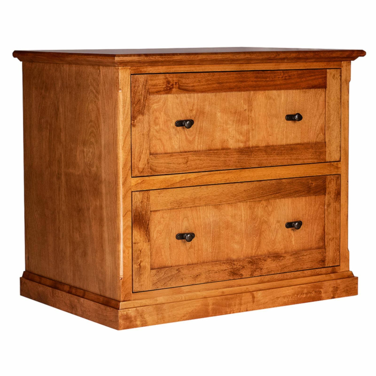 Mission Lateral File Cabinet with Black Knobs Merlot Oak G628