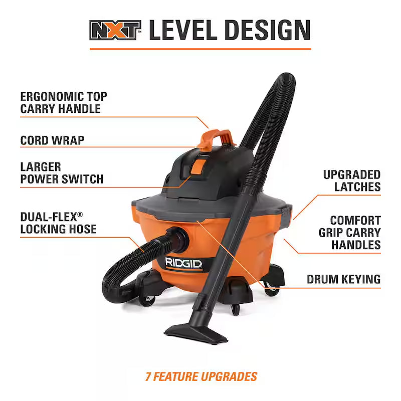 6 Gallon Wet/Dry Shop Vacuum with Hose and Accessories N73828