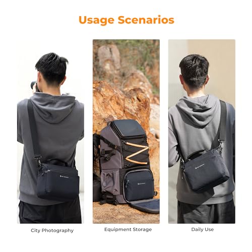 Camera Sling Bag Crossbody Camera Case DSLR SLR Compact Shoulder Photography Bag Beige Y9327