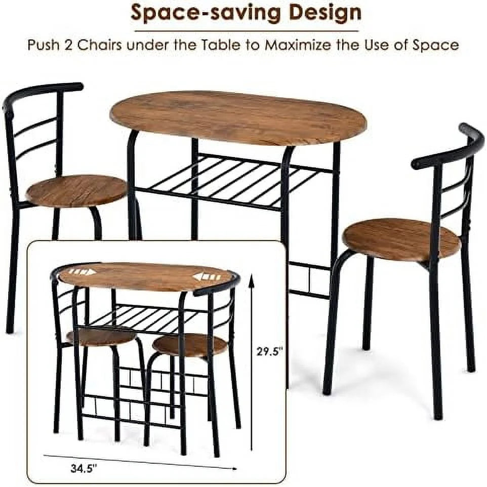 3 Piece Dining Set with Metal Frame R225