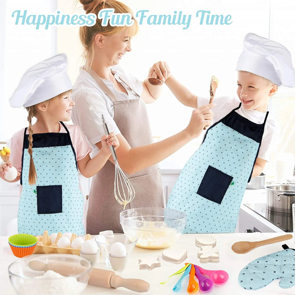 26 Pcs Kids Baking Set with Chef Hat and Apron U6383