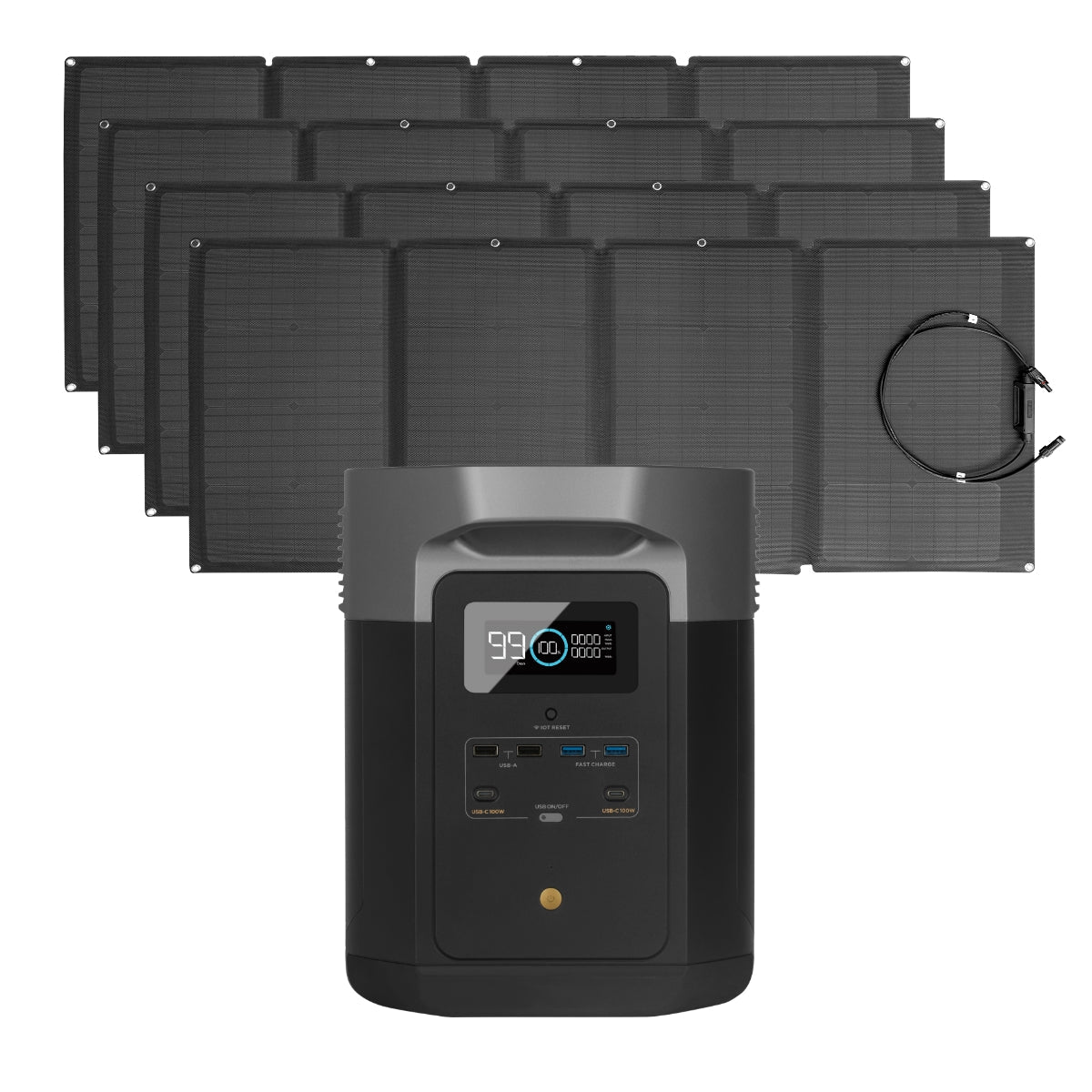 Portable Power Station and 4 x Portable Solar Panel Y857494