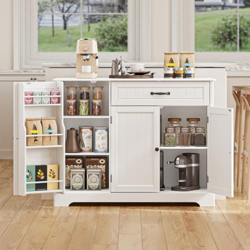 Kitchen Sideboard Buffet Cabinet with Drawer and Shelves R65757