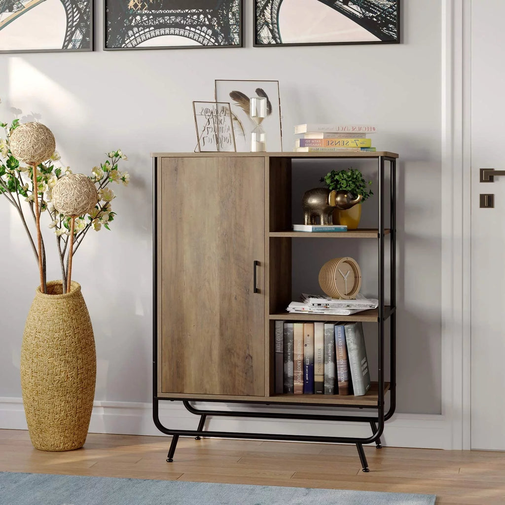Metal Framed Bookcase with 3 Open Shelves U843