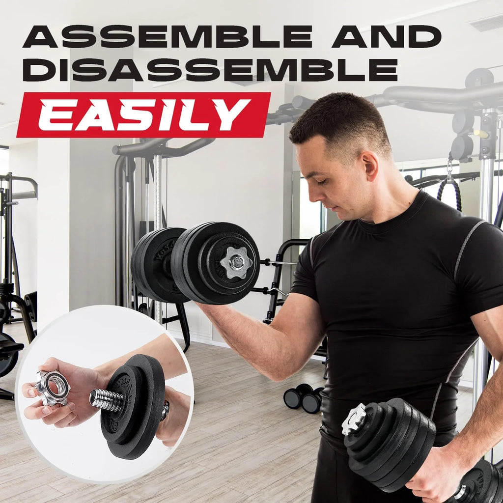 105 lbs Adjustable Cast Iron Dumbbell Set E955