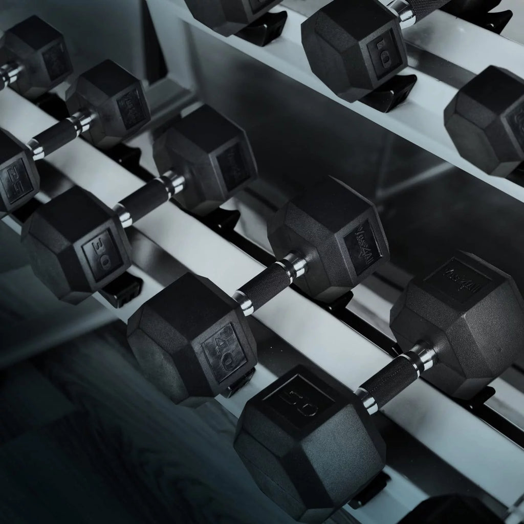 50 lbs Hex Rubber Grip Dumbbell J681