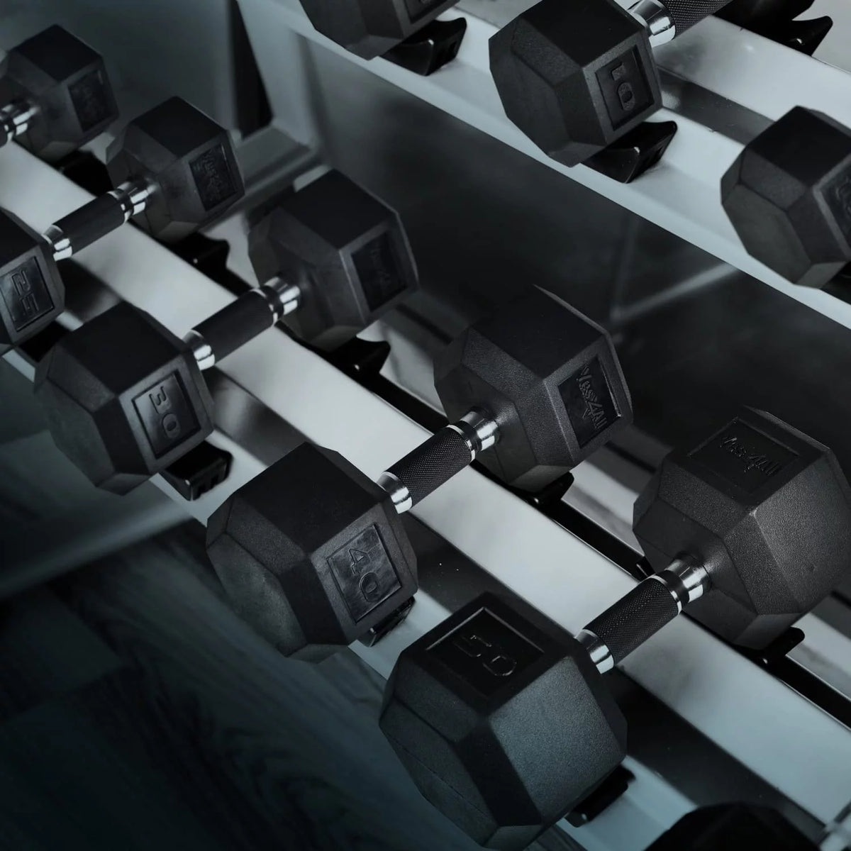 50 lbs Hex Rubber Grip Dumbbell J681