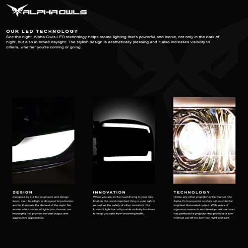 Black Projector Headlights with LED Bar O411238