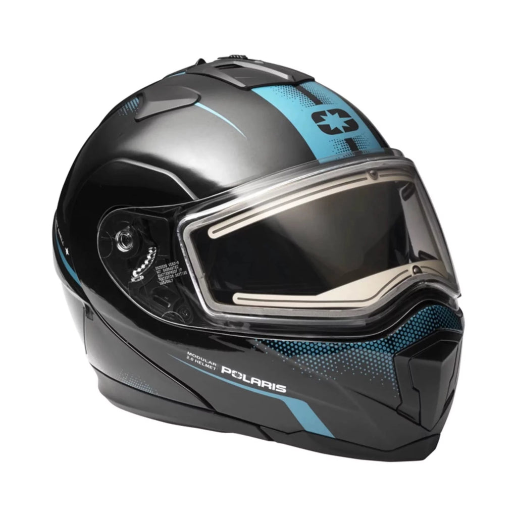 Black Teal Snowmobile Helmet U504