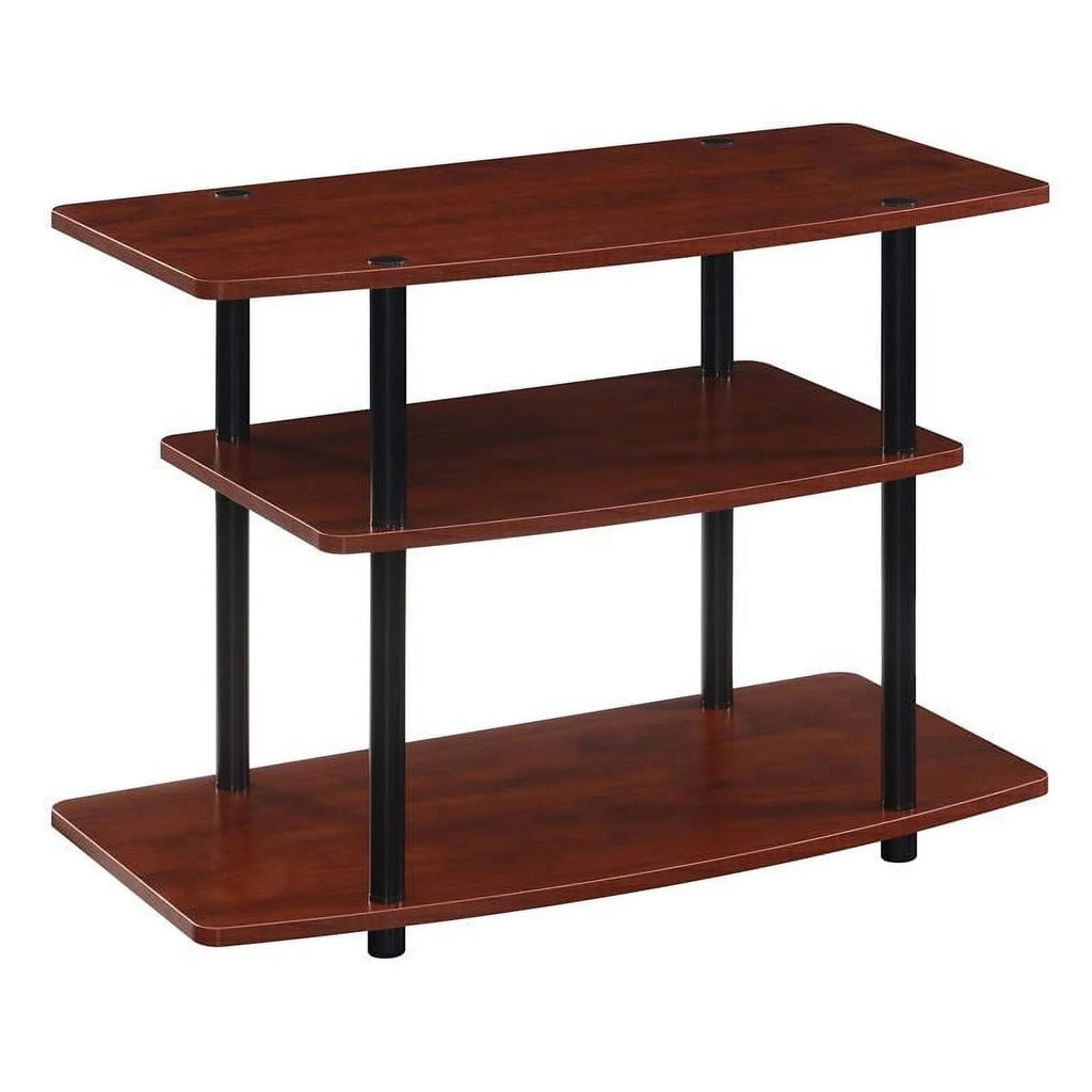 Three-Tier TV Stand in Warm Cherry Wood Finish S56294