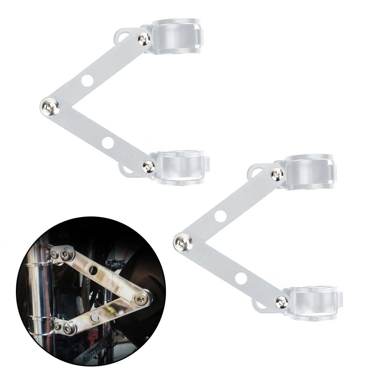Chrome Motorcycle Headlight Mount Bracket Adapter M2073