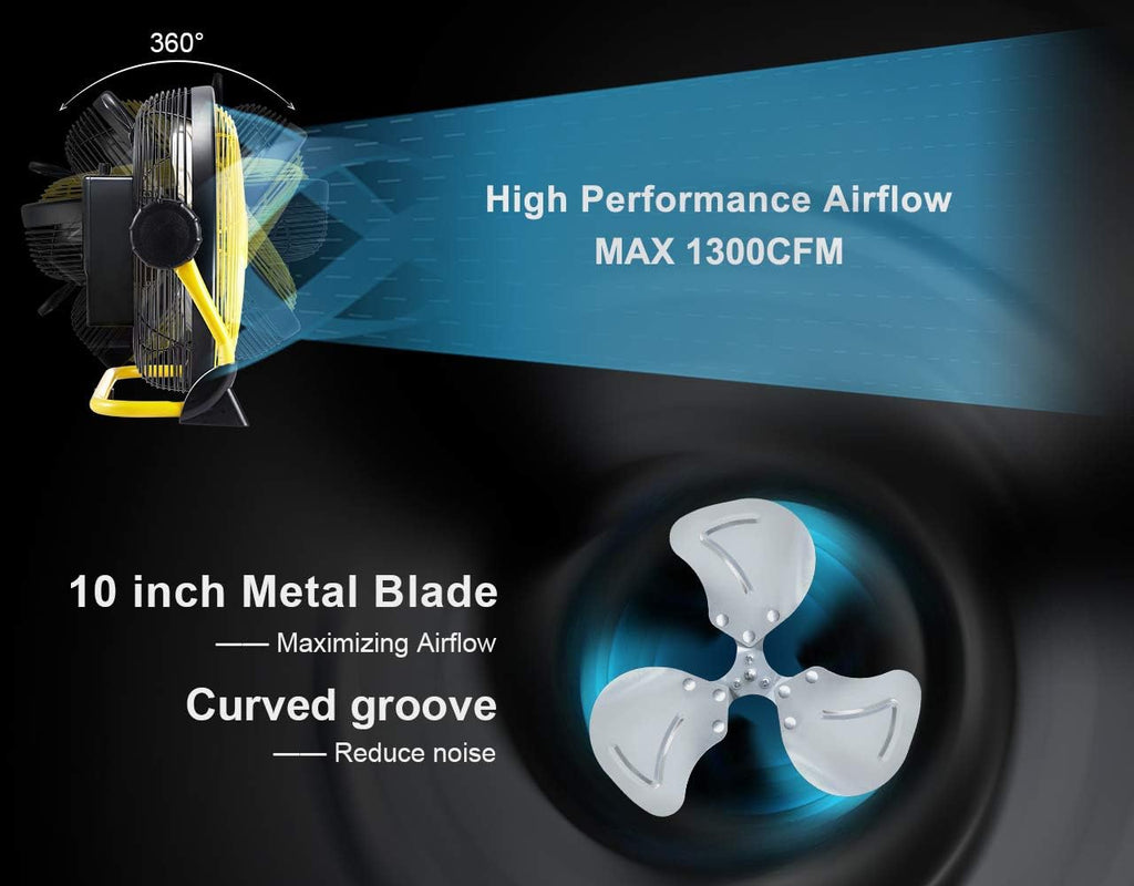 10'' Rechargeable High Velocity Floor Fan O87993