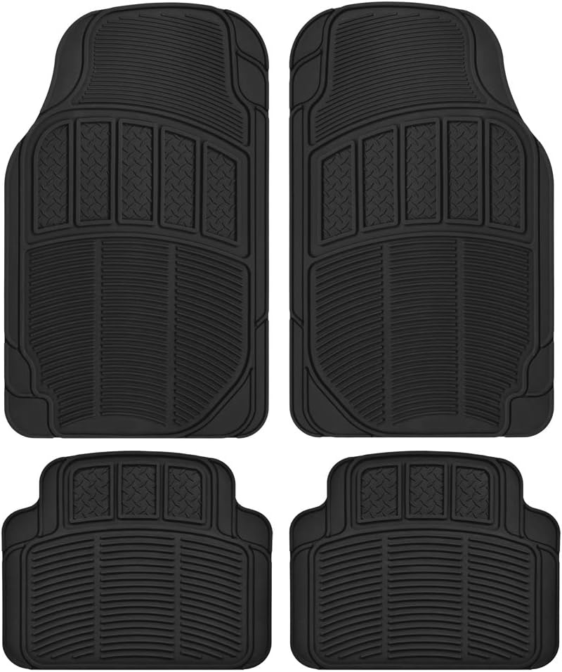 4pc Rubber Car Floor Mats with Trunk Cargo Liner B8022