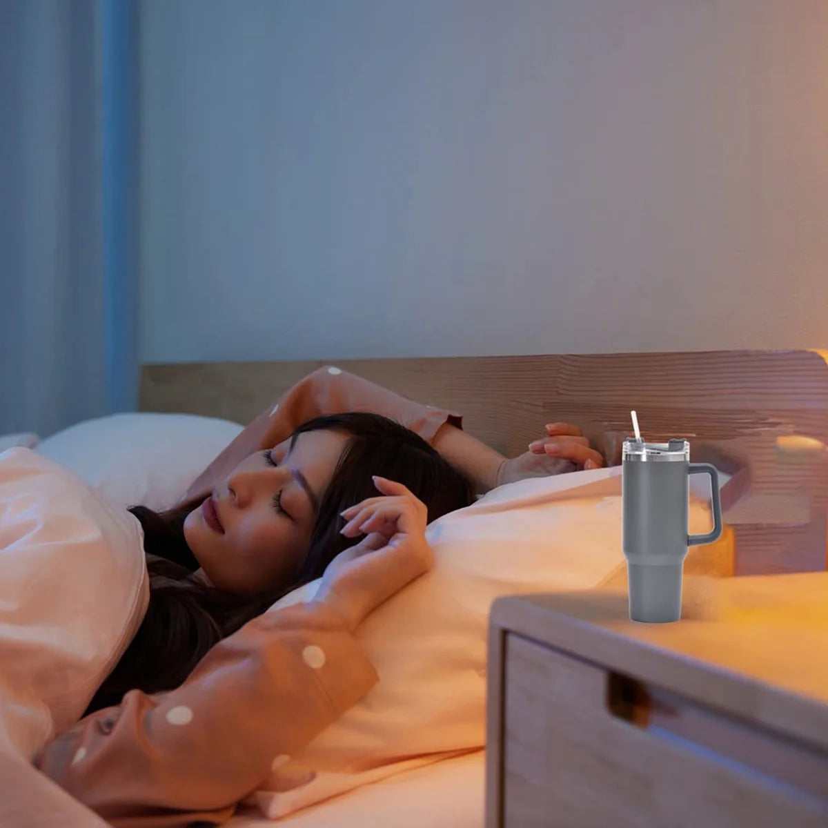 40 oz Insulated Tumbler with Straw and Handle I506