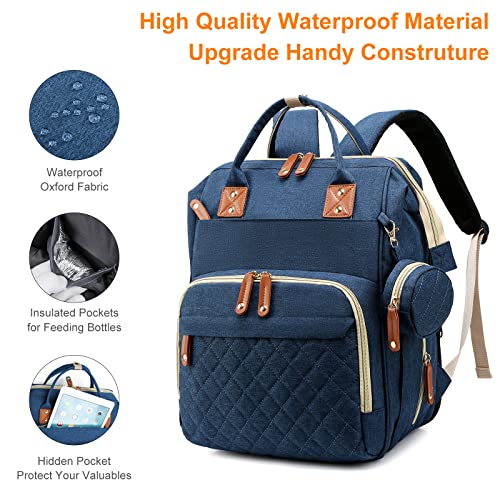 Grey Waterproof 3 in 1 Baby Diaper Backpack with Foldable Changing Pad R2851