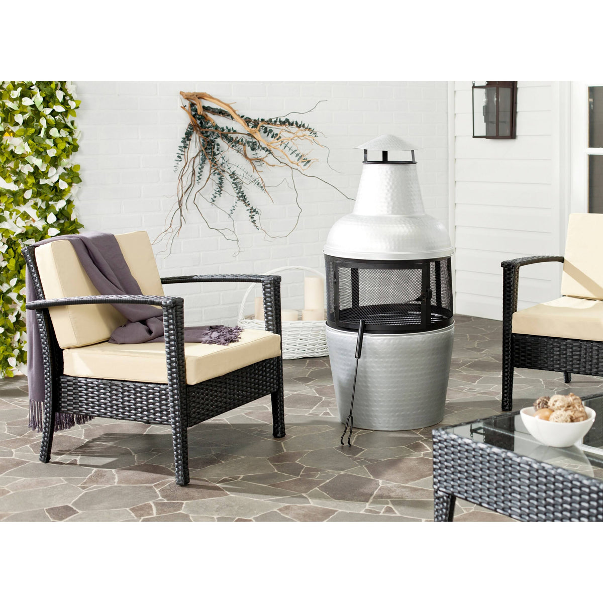 Silver Black Chiminea W840979