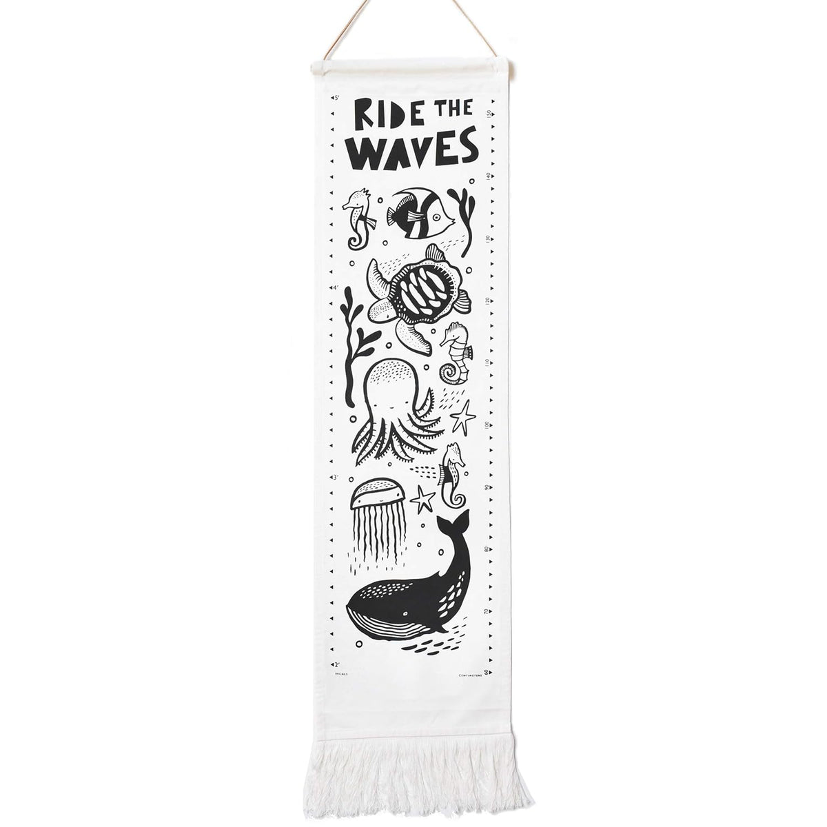 Ocean Canvas Growth Chart - Wall Hanging Height Chart for Kids - (44x13 Inches) Pack of 2 Z6451