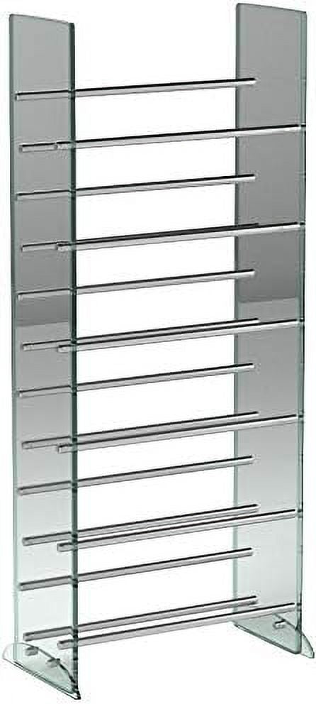 Clear/Silver Glass CD/DVD Rack W31856