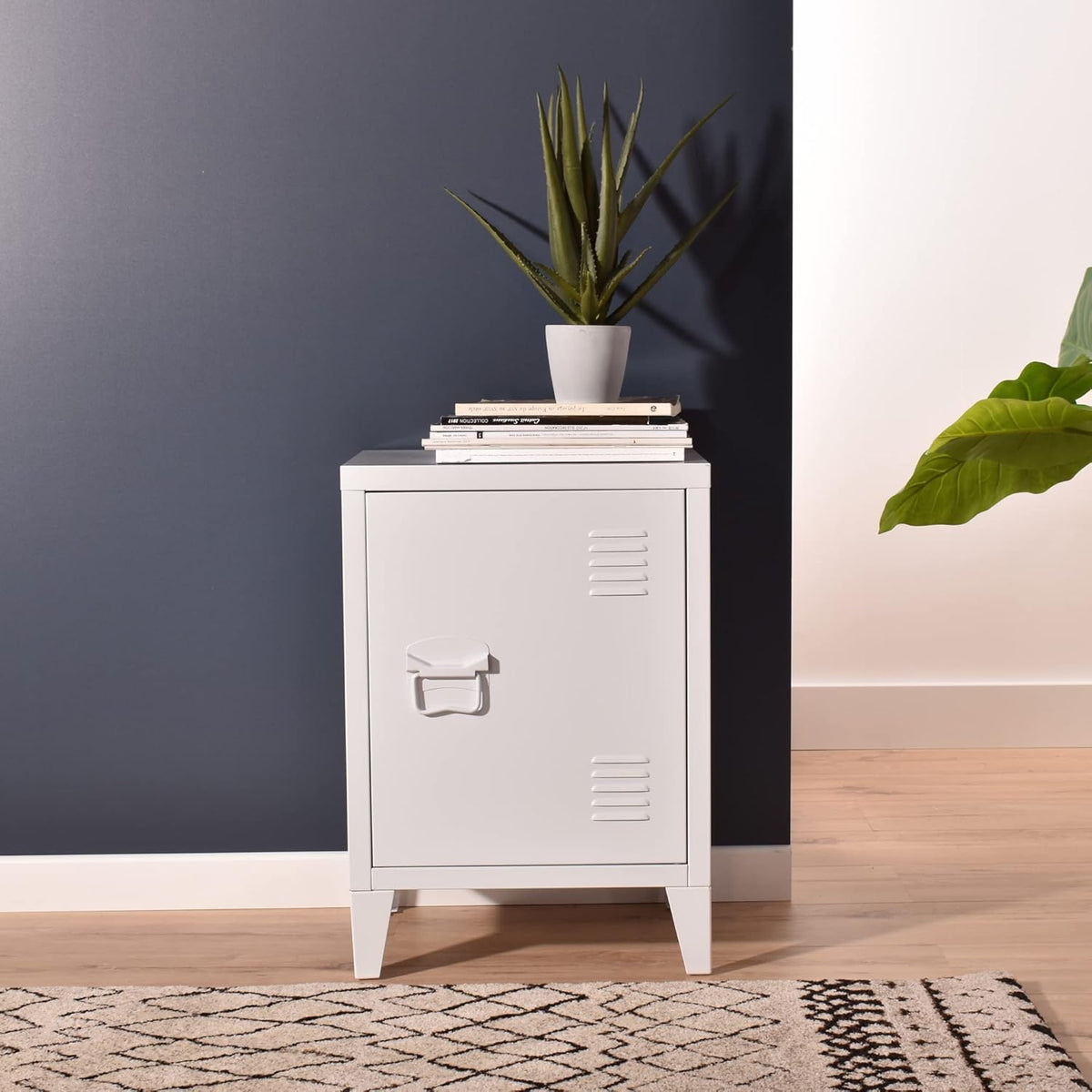 Black Metal Storage Cabinet Nightstand S6096