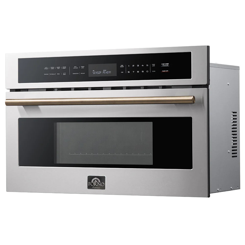 30 Built-In Microwave Oven with Antique Brass Handles H516462