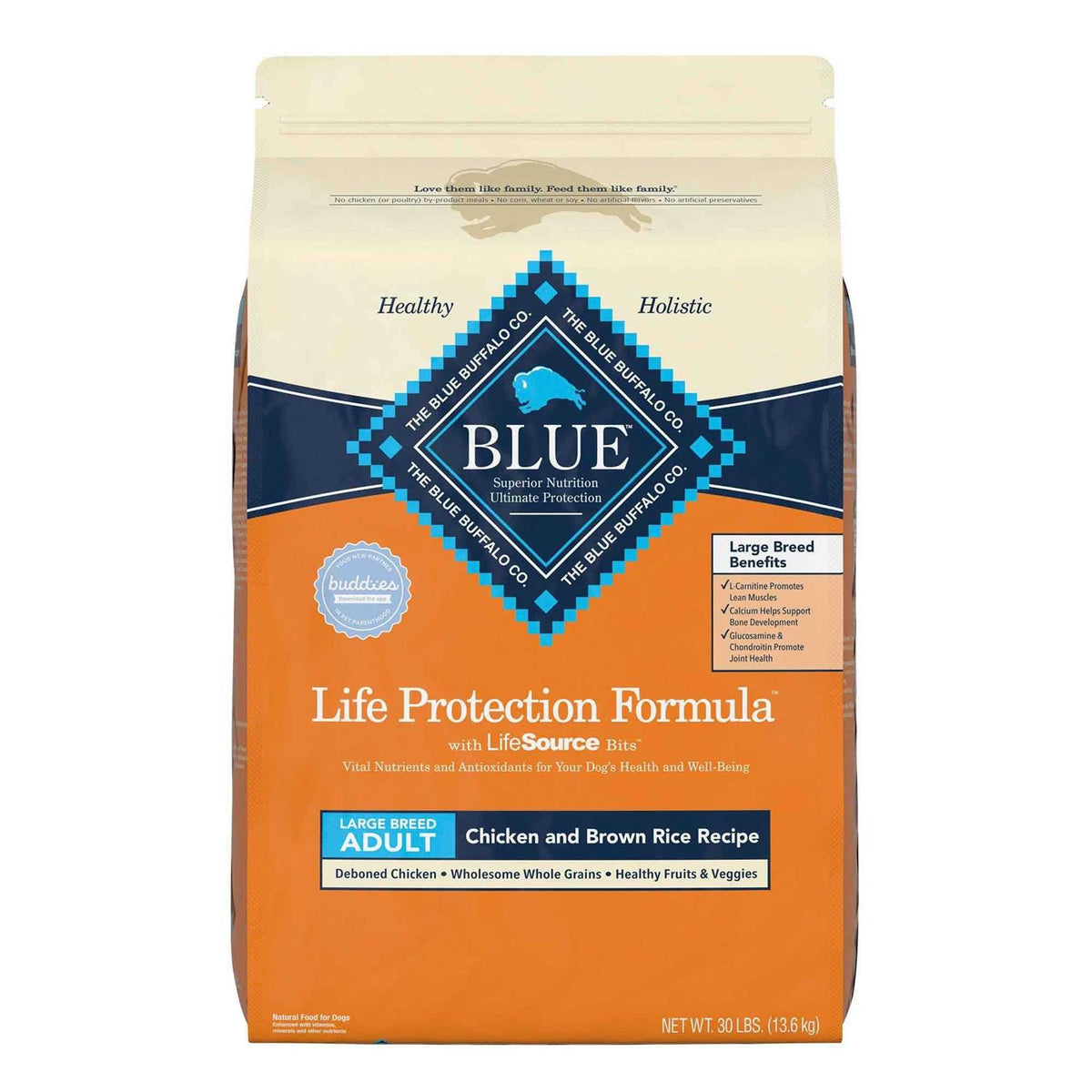 Large Breed Chicken & Brown Rice Recipe Dry Dog Food Q832877