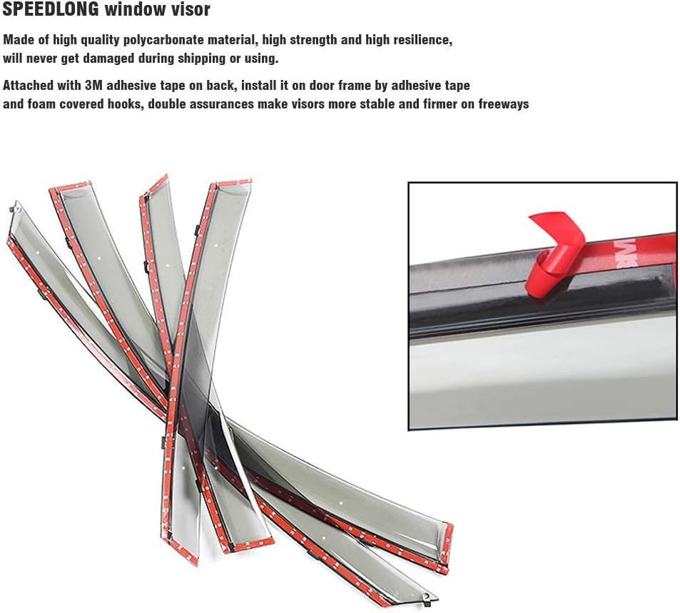 Car Window Visor Vent Shade Deflector Sun Rain Guards B8764