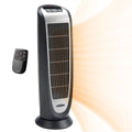 23" 1500W Electric Oscillating Ceramic Tower Space Heater, Black/Silver S360