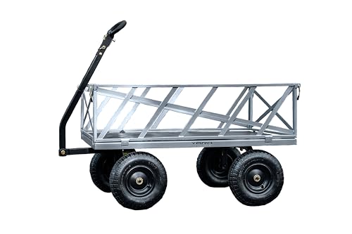 400LB Heavy Duty Steel Dump Cart 10-Cubic Feet Capacity Utility Trailer with Removable Tailgate Q1296