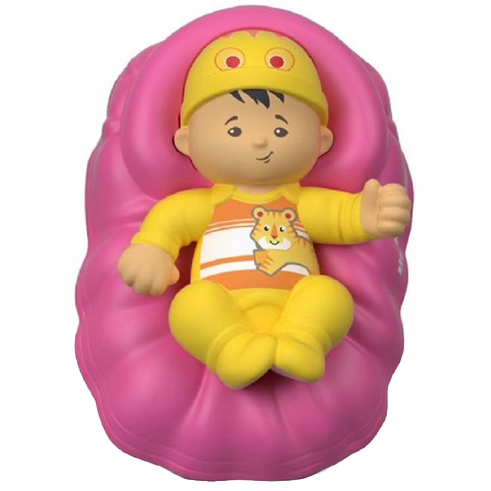 Replacement Asian Baby Figure with Pink Basket and Yellow Outfit Q441058