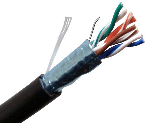 Cat5e Shielded Bulk Ethernet Cable, 24AWG, 1000ft Black X817