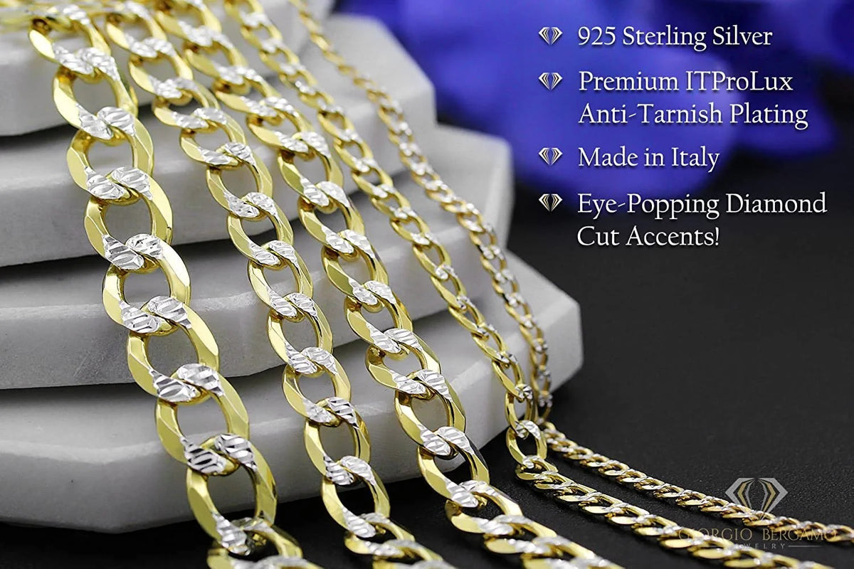 Yellow Gold Plated Cuban Chain Necklace Q7853