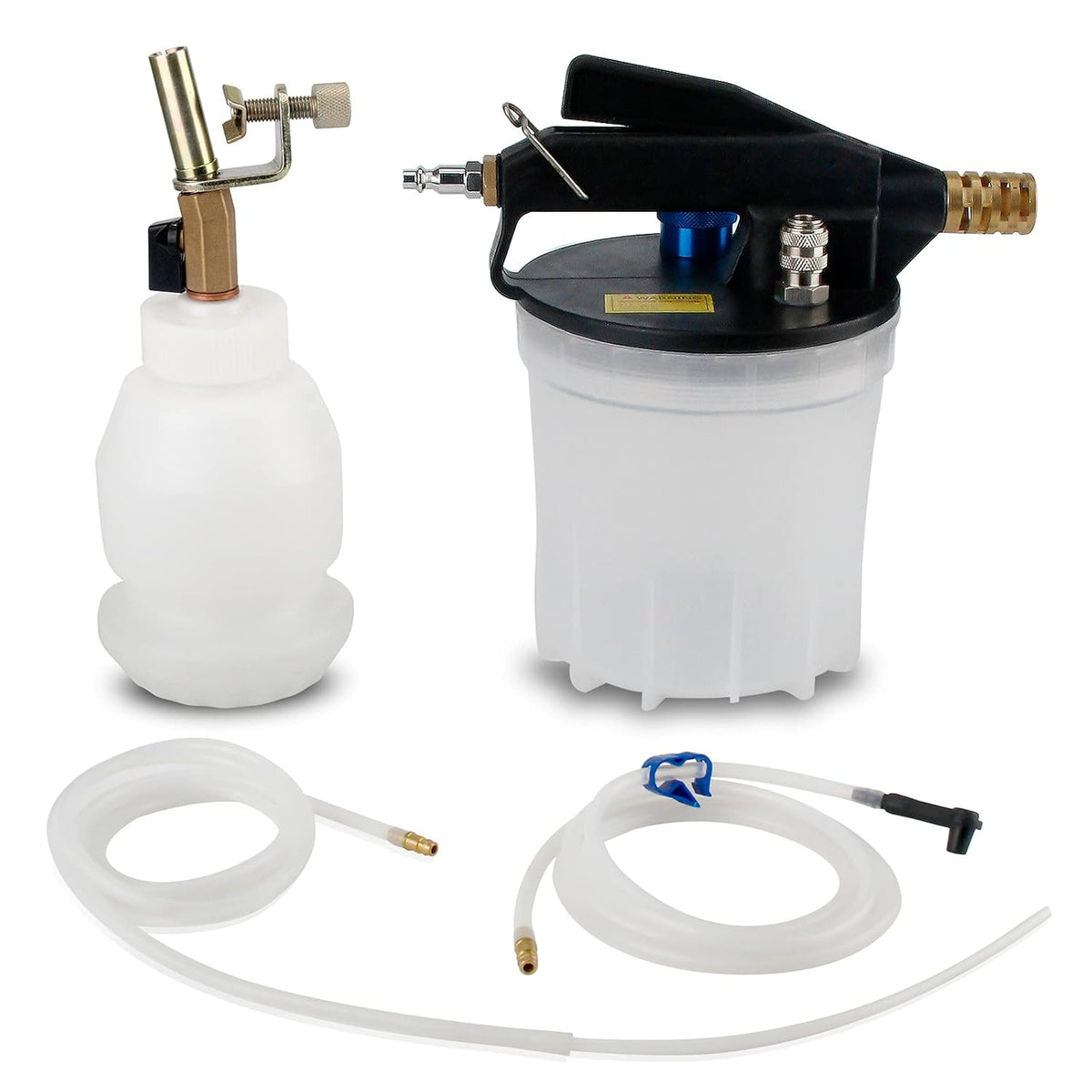 2L Vacuum Brake Bleeder Kit with 2L Brake Fluid Extractor and 1L Refilling Bottle, Two Silicon Hoses Z3564