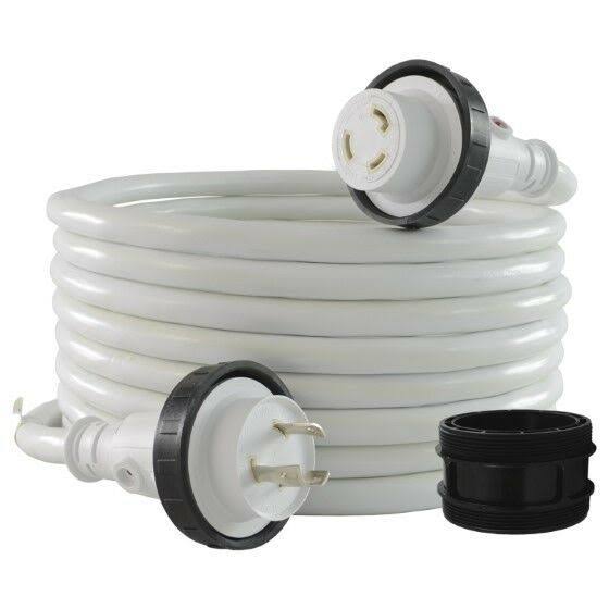 30 Amp Marine Shore Power Cordset with Light Indicator, 50-Feet O15441