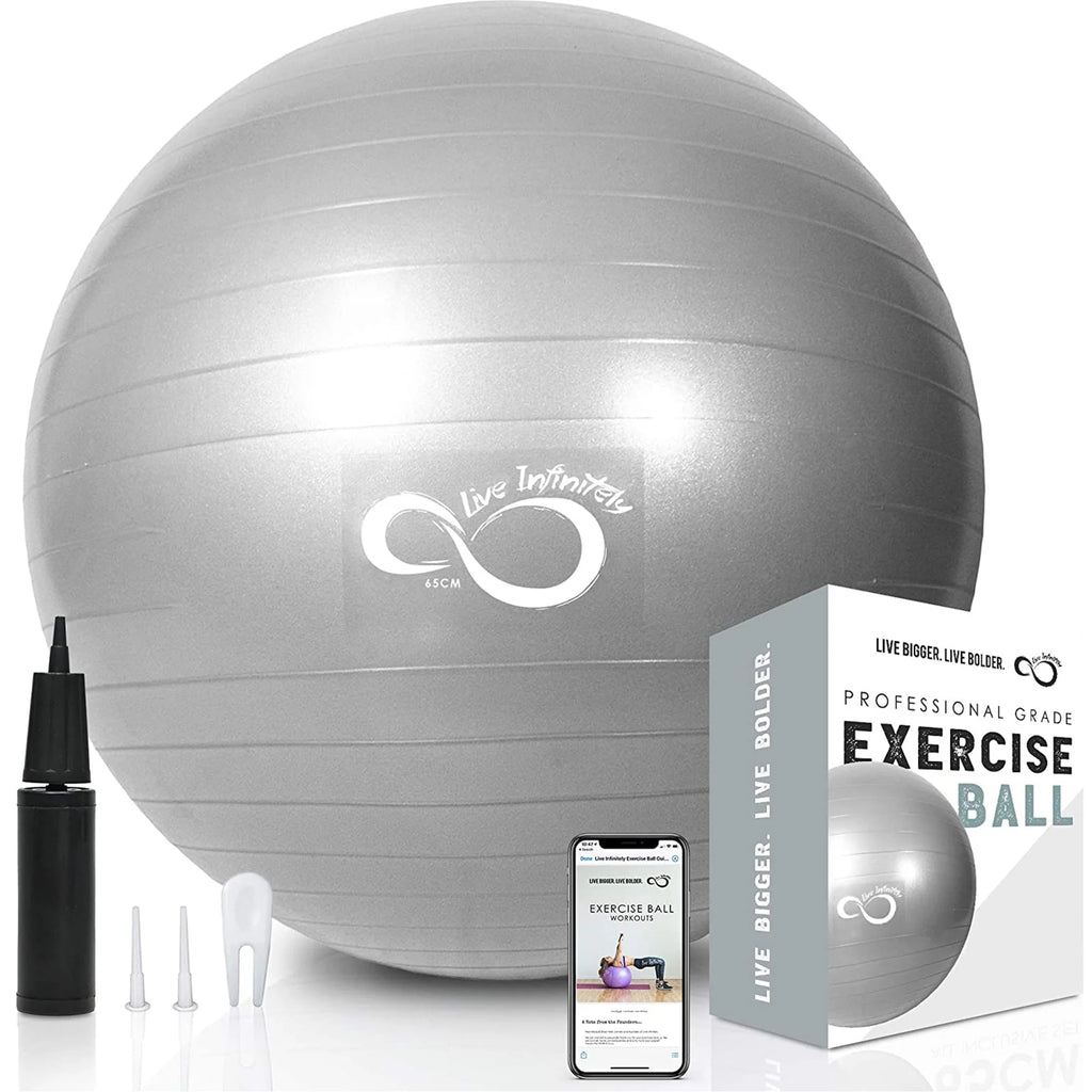 Extra Thick Exercise Ball Chair 55cm Blue Q27569