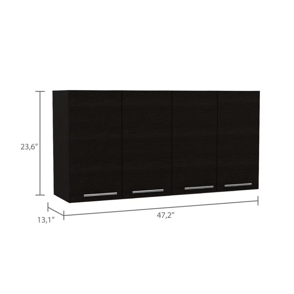 Black Wengue Finish Four Doors Kitchen Cabinet C32655