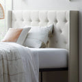 King Cal King Cream Upholstered Headboard M95297