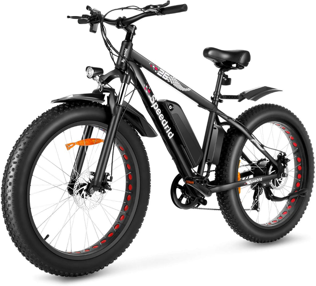 48V 500W Fat Tire Electric Bike 26" 4.0 with 48V 10Ah Removable Battery and 7 Speed K7272