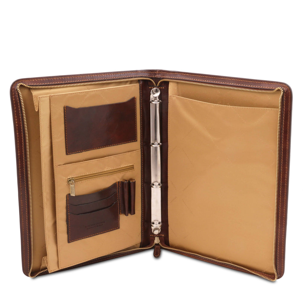 Black Leather Document Case with Ring Binder N359166